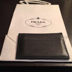 Prada leather card holder